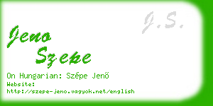 jeno szepe business card