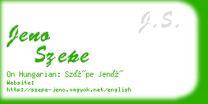 jeno szepe business card